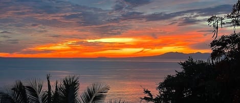 View from the terrace at sunset