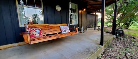 Two porch swings and a whole lot of relaxin'.
