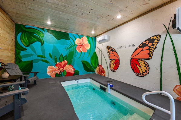 Welcome to Serenity Oasis- a heated indoor pool to make amazing memories