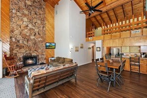 Living room and dining area