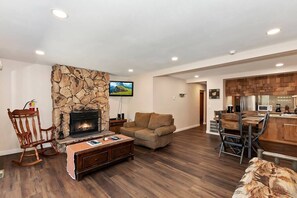 Living room and dining area