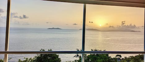 entire balcony looking over the ocean and Islands 