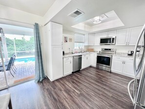 Kitchen with sliders to the Lanai