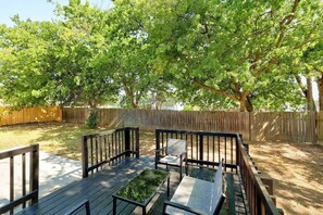 Outdoor patio good for morning or afternoon coffee and tea