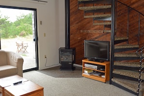 Each townhome has a gas fireplace in the living room and private patio