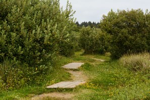 The trail to the beach is just at the edge of the property.