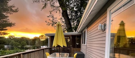 Relax on the large deck with lake views