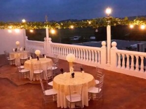Outdoor banquet area