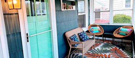 Hang out in the enclosed porch