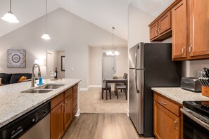 The open concept floor plan is a favorite with our guests. 
