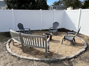 Make smores or just relax with friends and family around the smokeless fire pit.