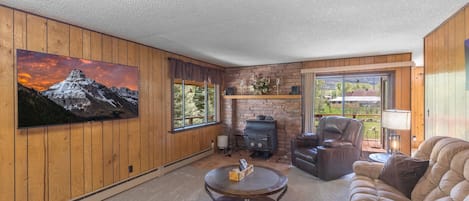 Living Room - Smart TV and Wood Burning Stove