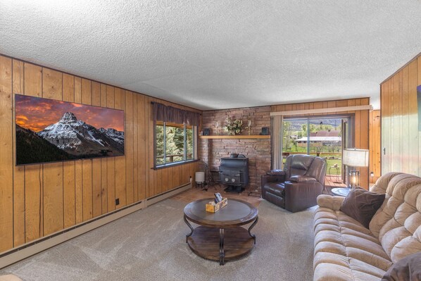 Living Room - Smart TV and Wood Burning Stove