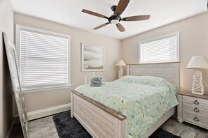 Retreat to this charming extra bedroom, featuring a cozy bed and tasteful decor. The neutral color scheme and natural light create a bright and inviting atmosphere, while the plush bedding ensures a restful night's sleep.