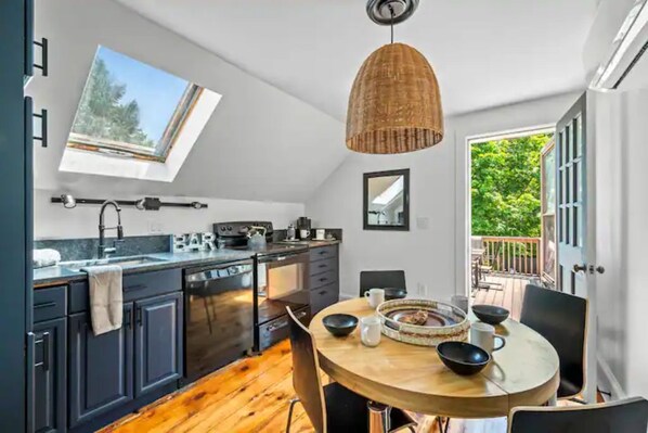 Cozy eat-in kitchen with skylight