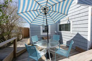 Enjoy a private patio in a backyard oasis with grill for cookouts!