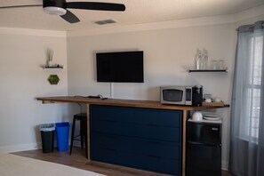 Standing desk workstation and kitchenette