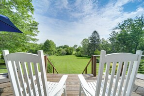 Deck | Outdoor Dining | Rocking Chairs | Forested Views