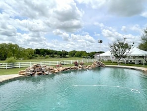 Pool with gorgeous big Texas sky views.