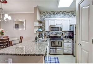 Open and bright kitchen. 