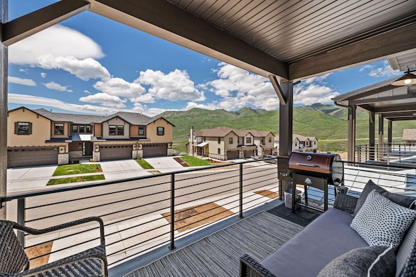 Take in the breathtaking mountain vistas from the comfort of our spacious balcony.