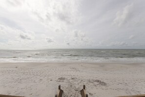 Beautiful view of sandy Dauphin Island beaches directly in front of Sorelle beach house