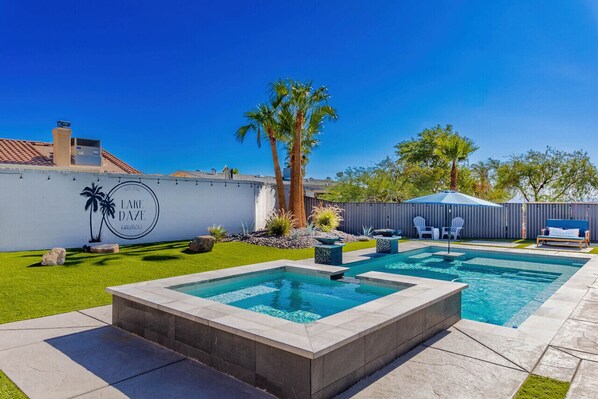 Relax by the pool and unwind in the spa.