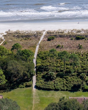 Aerial View of Beach Path