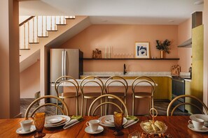 dining room table that can seat 8 with kitchen island that can seat 4