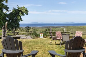 Back deck views. Seating for 6 around a gas firepit