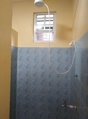 Shower with hot water