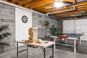 Ping Pong, Jenga, Darts