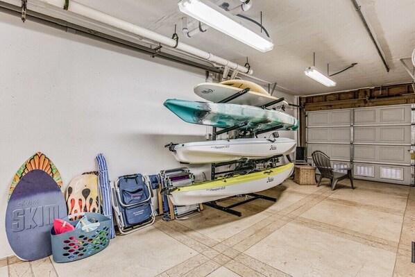Three Kayaks and One Paddle Board plus Beach Chairs, Boogie Boards, Skim Boards, Beach Toys, and Umbrella all available for you during your stay! 