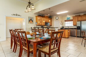 Large dining area directly off the kitchen.
