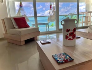 Living room overlooking the ocean