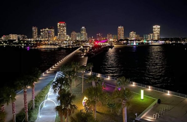 Night view of Downtown St Pete