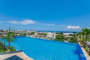 The rooftop pool & lounge area is a perfect spot to hang out between beach trips