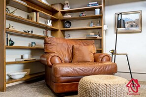 Relax in leather couch