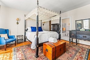 The first floor bedroom with adjoining full bathroom.