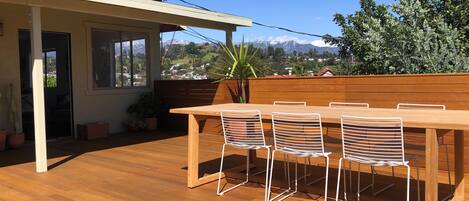 Outdoor lounging and dining is the best part of LA. On front deck or back yard!
