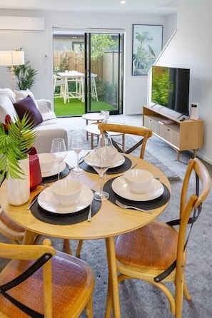 Dining Area - Dishes and Wine Glasses for Guests use