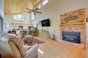 Living Room 1 | Free WiFi | Fireplace | Mountain Views