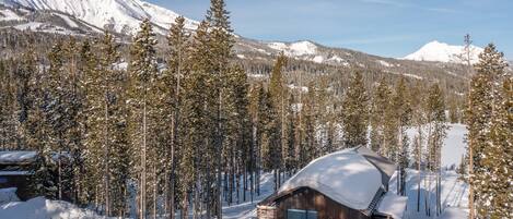 View of this cabin with Lone Peak to the left. Great views. Ski-in/ski-out.