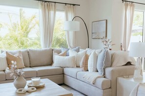 Sink into comfort and unwind on our irresistibly cozy sofa - the perfect spot to relax and recharge during your stay!