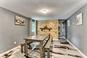 Wooden Dining Table with Benches