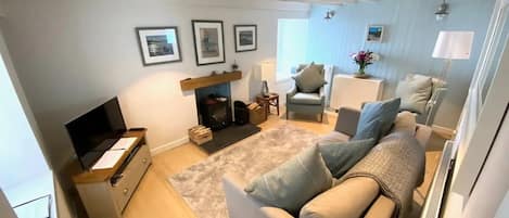 Living Room with wood burning stove