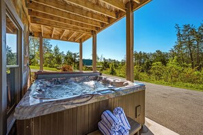 Covered Patio with Large Hot Tub