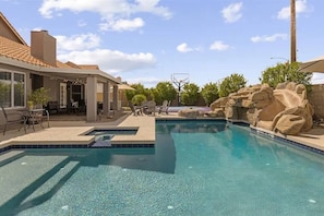Backyard view of pool