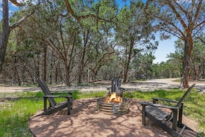 Closer view of the fire pit.