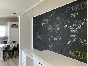 Local artist chalkboard wall